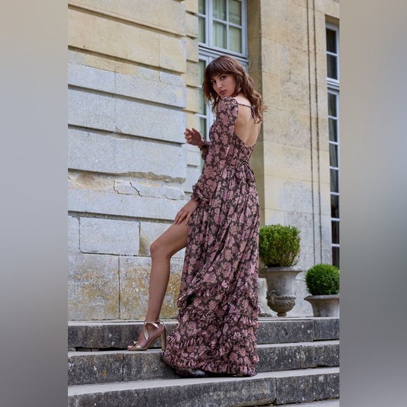 NWT V Chapman The Carmella Dress in Chocolate Peony Print Anthropologie - Picture 10 of 15